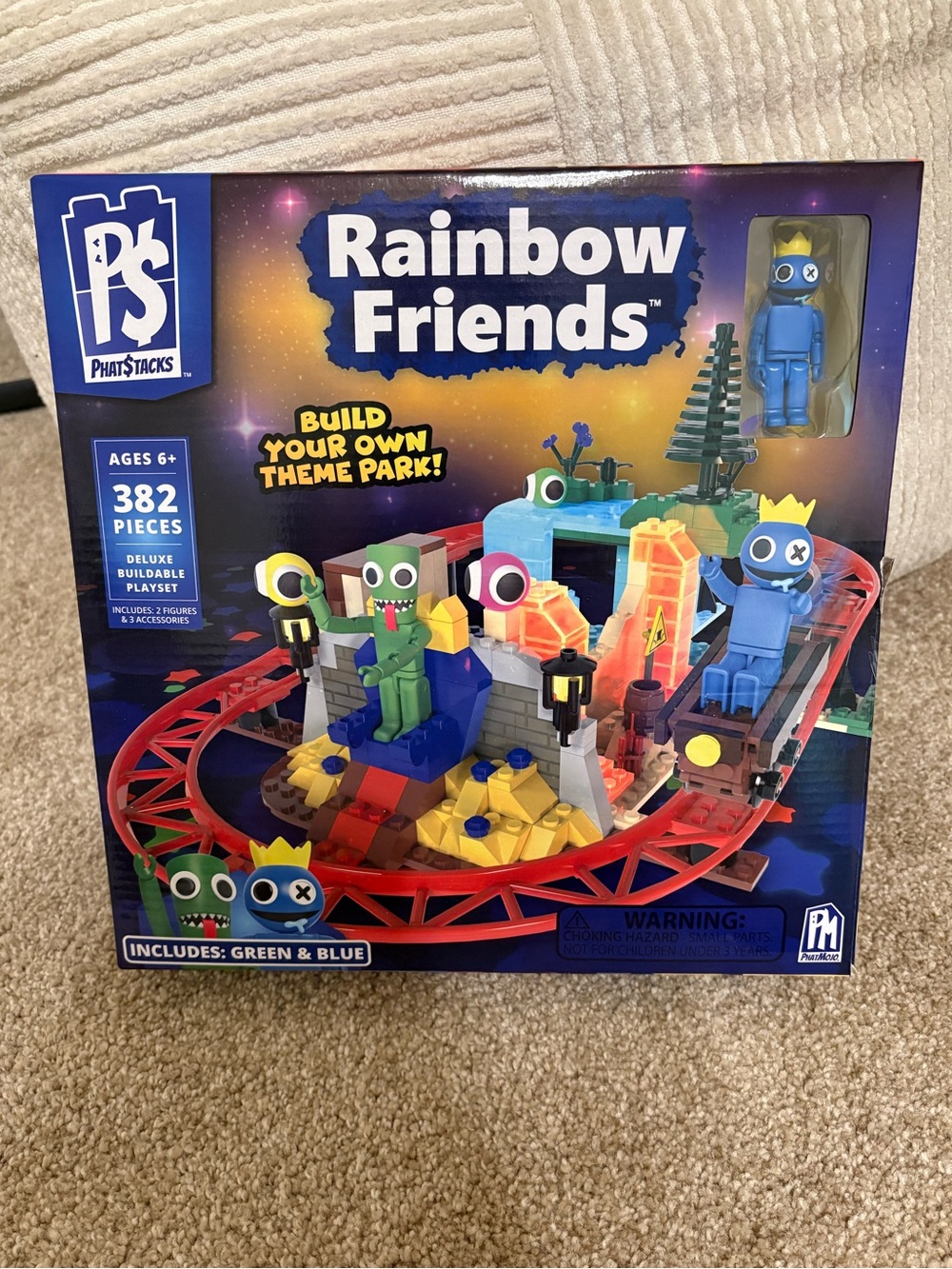 Rainbow Friends Buildable Theme Park Playset - Blue & Green